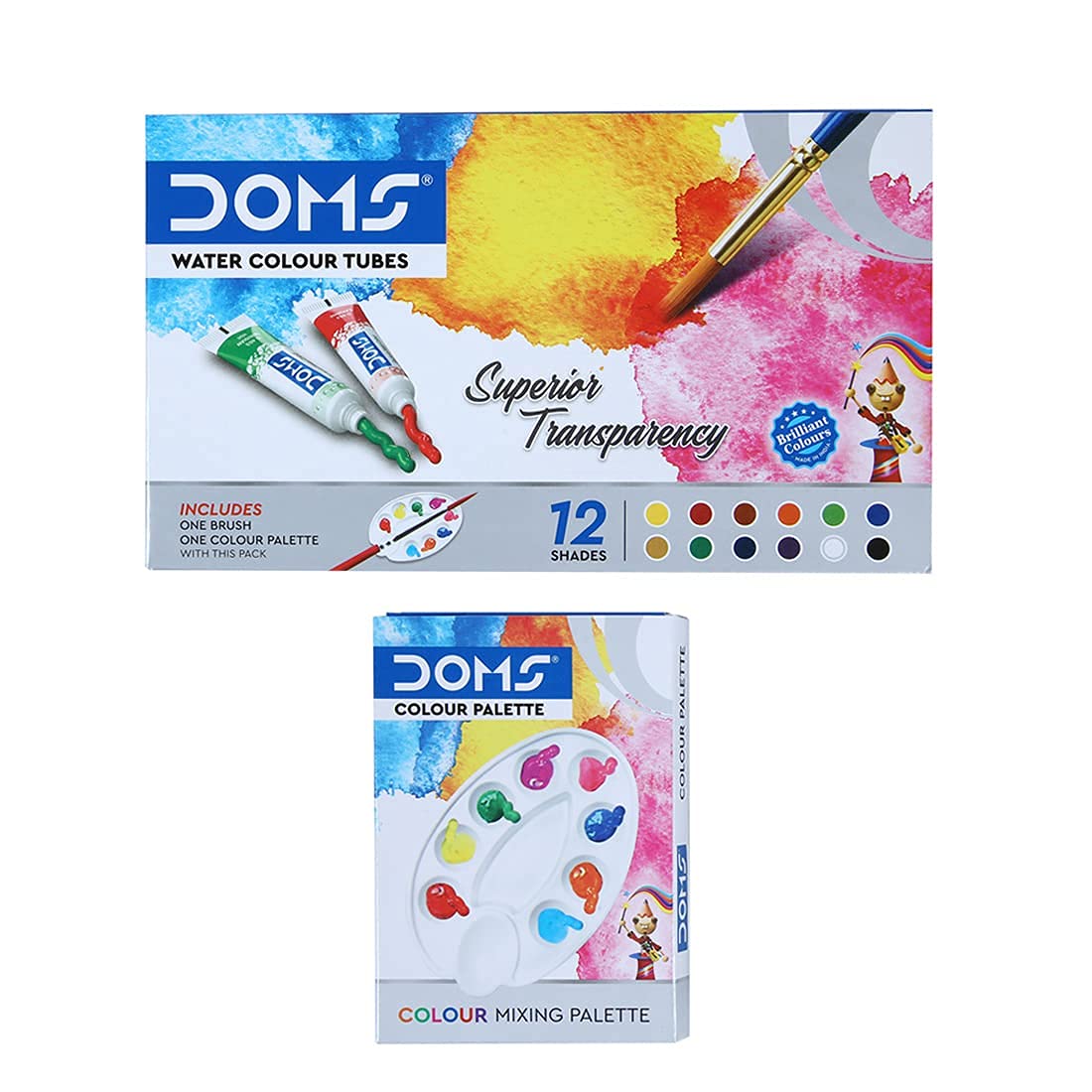 DOMS Aqua 24 Shades Watercolour Sketch Pen Set | Unique Push Resistant Tip  With Bright & Intense Colors | Non-Toxic & Safe For Kids | Colourful