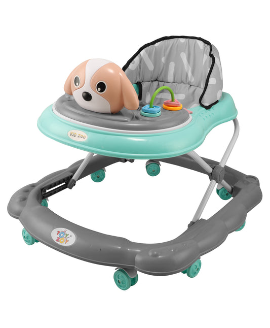 Toyzoy Foldable Baby Walker with Removable Activity Toy Station TZ309- Green & Grey - MRGTOYS