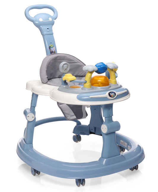 Steelbird Baby Walker with Parental Handle and Toy Bar - Blue