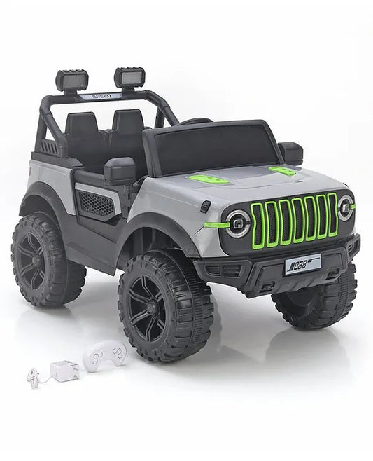 Battery Operated Ride On Jeep With Music Light & Remote - Grey(108)