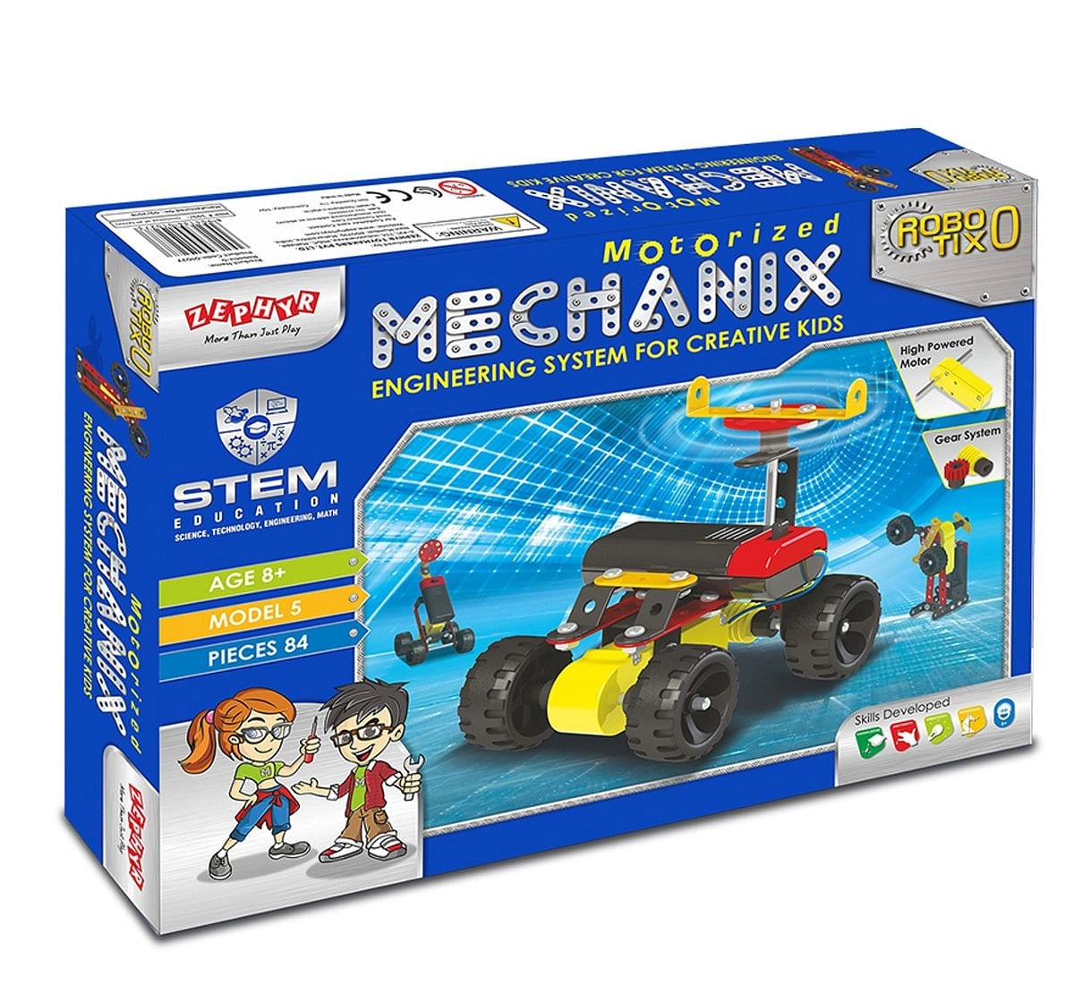 Zephyr Motorized Mechanics Number 0 Robotix System for Kids Play Indoor Game Gift Item Engineering System enhances Creativity