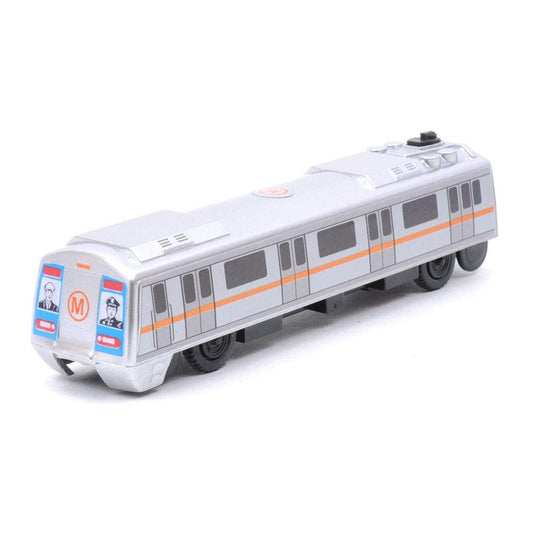 Centy Toys Plastic Pull Back Metro Train, Number Of Pieces: 1, Silver - MRGTOYS