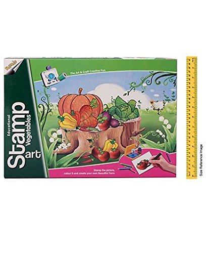 Ratna's Educational Art & Craft Stamp Art Vegetable Big with 12 Different Vegetable Stamps for Kids Ages 4+