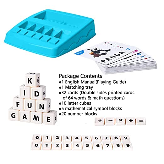 Word Builder/Spelling Games for Kids Education by Quirky Little Things, Brain Games for Kids with 2 in 1 Matching Letter Game (Word Builder)