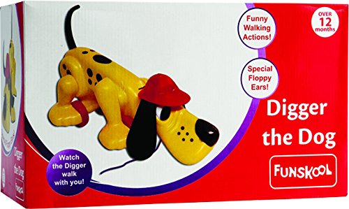 Giggles Funskool Digger The Dog, Pull Along Toy, Encourages Walking,Funny Walking Style, 12 Months & Above, Infant And Plastic Preschool Toys(Yellow)