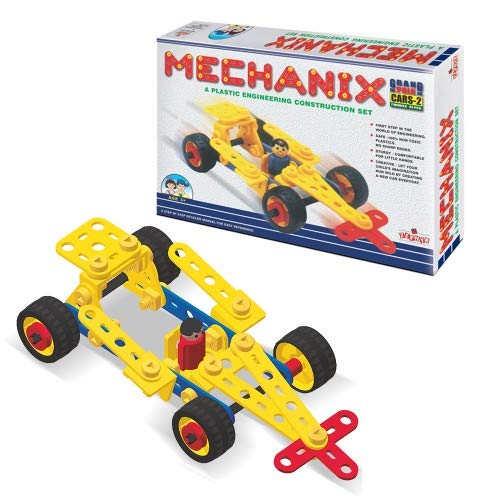 Mechanix Cars-2, Plastic Series, 81 Pieces in The Game, Can Make 7 Different Models, Made in India Game, for 3+ Years of Kids