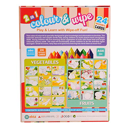 Ekta 2 in 1 Colour & Wipe (Fruits + Vegetable) Multicolor