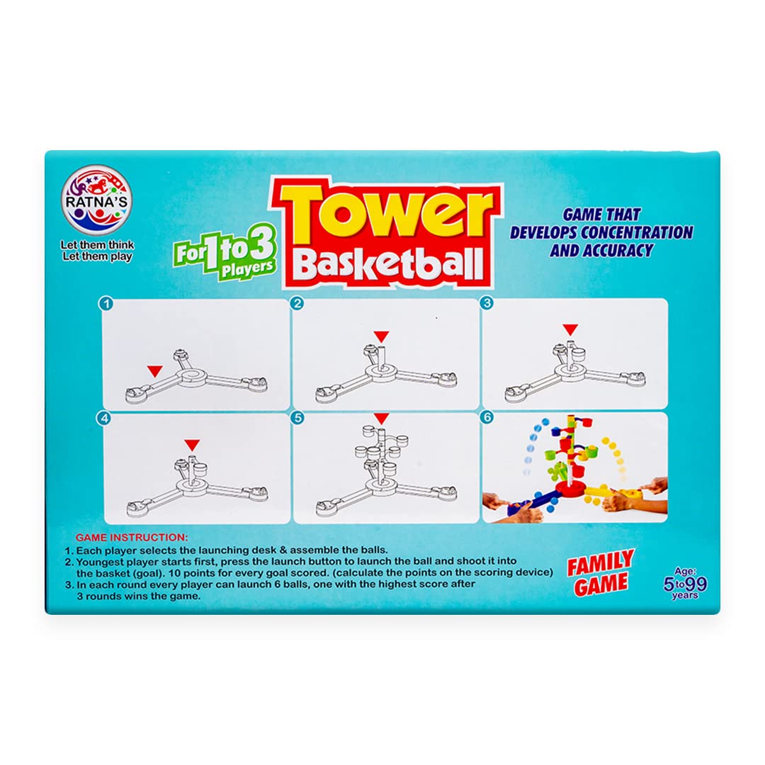 Ratna's Tower Basketball Indoor Fun Family Game for 3 Players