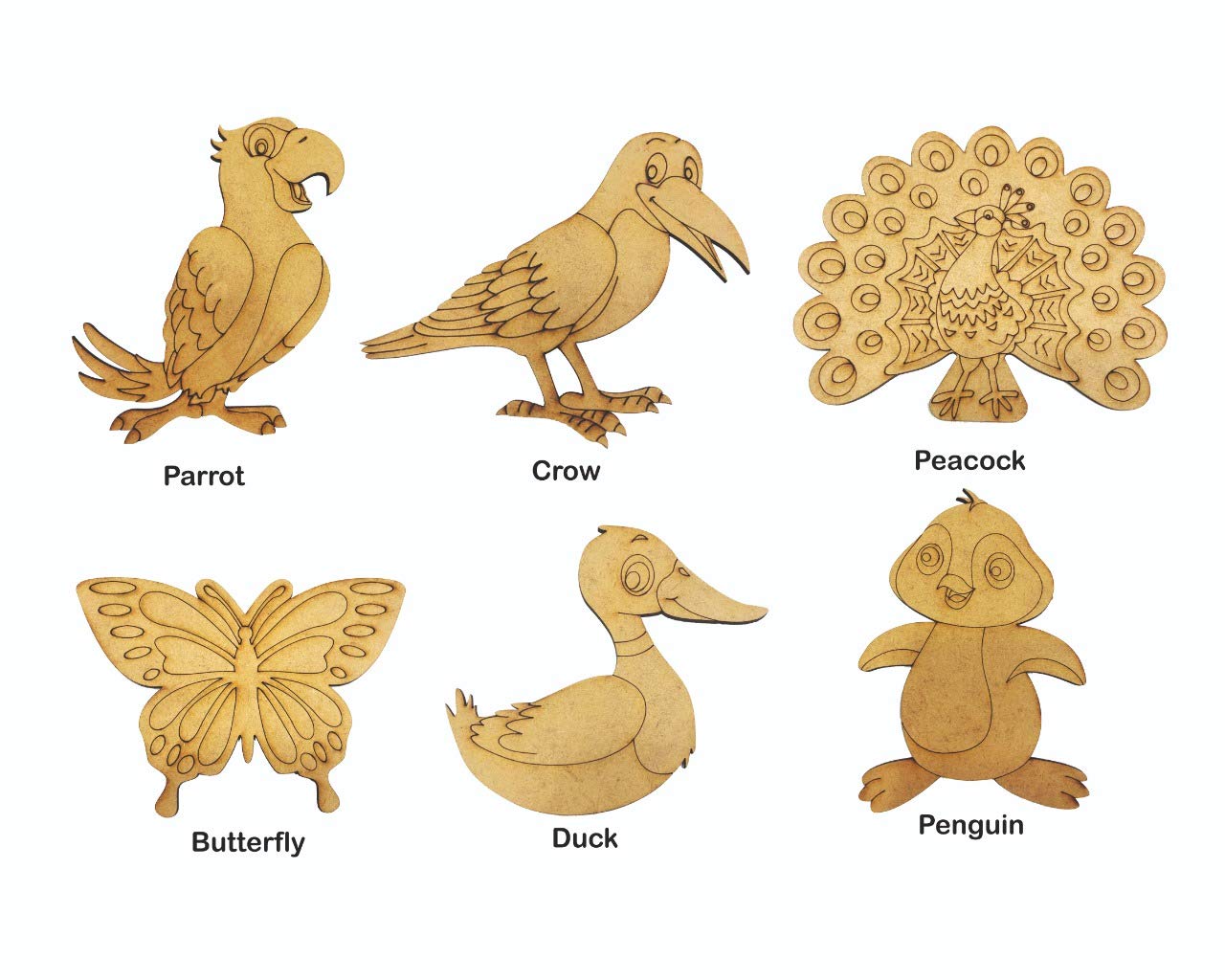 RATNA'S Paint Your Wooden Fridge Magnets for Kids/Adults (Paint Wooden Birds)