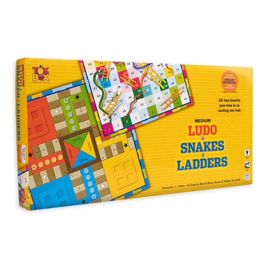 Toysbox Ludo and Snakes & Ladders Medium Classic Board Game to Play with Kids and Adults