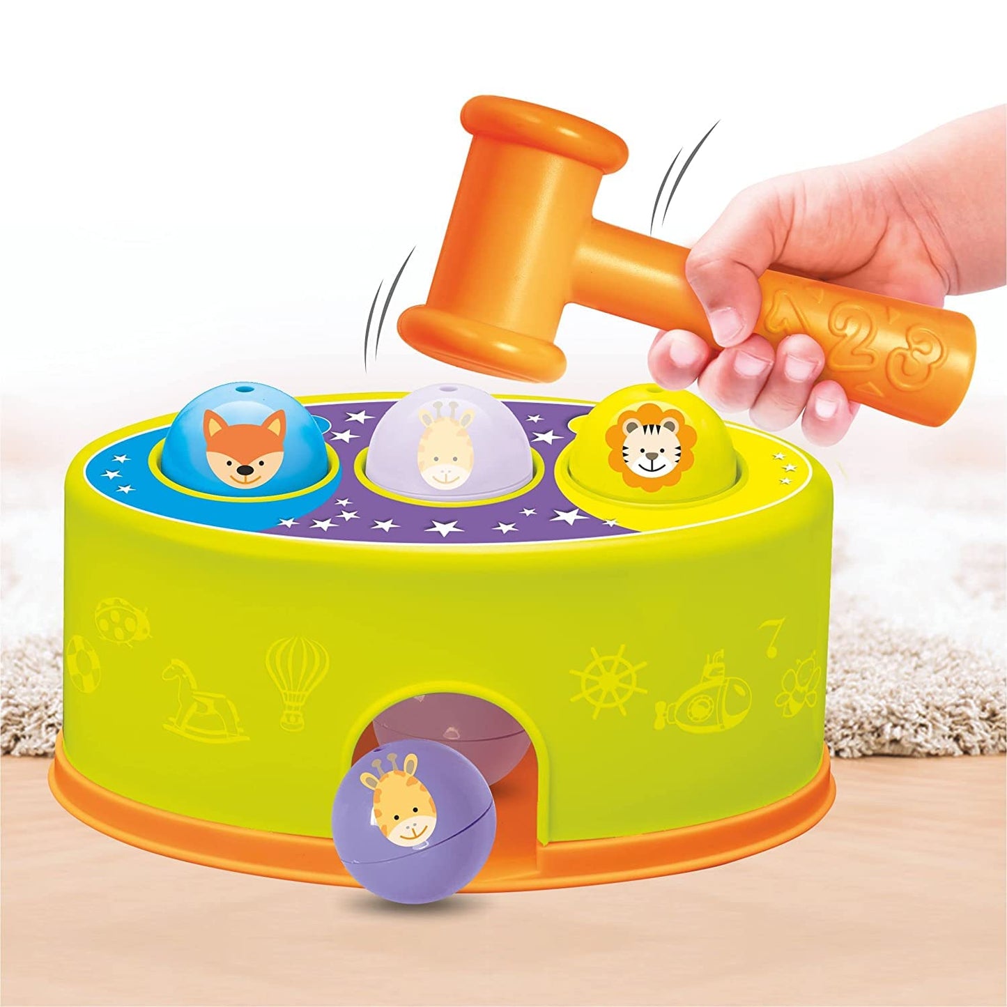 Games and Toys 3 Strikes Hammer Ball Game (A Toddler's Activity Fun Game, Good for Muscle Building,for Age 18-36 Month +) toymate