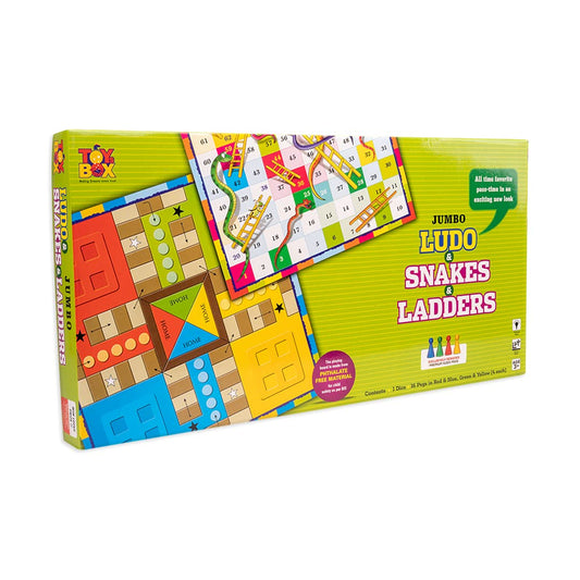 Toysbox Ludo and Snakes & Ladders Jumbo Classic Board Game to Play with Kids and Adults