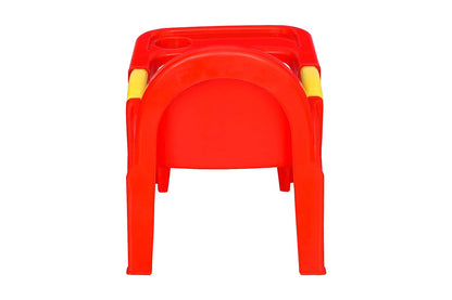 Prima Detachable Baby Desk Plastic Chair 130 | Swings | High Chair | Eating | Feeding | Study | Kids | Toddlers Booster Seat with Safety Tray for 6 Months to 5 Years Age Kids, red/yellow (BABY DESK CHAIR-130) - MRGTOYS