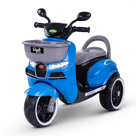 Baybee Pepto Kids Battery Operated Bike for Kids, Ride on Toy Baby Bike Scooty with Light & Music | Kids Bike Rechargeable Battery Bike | Electric Bike for Kids to Drive 1 to 3 Years Boy Girl (Blue)