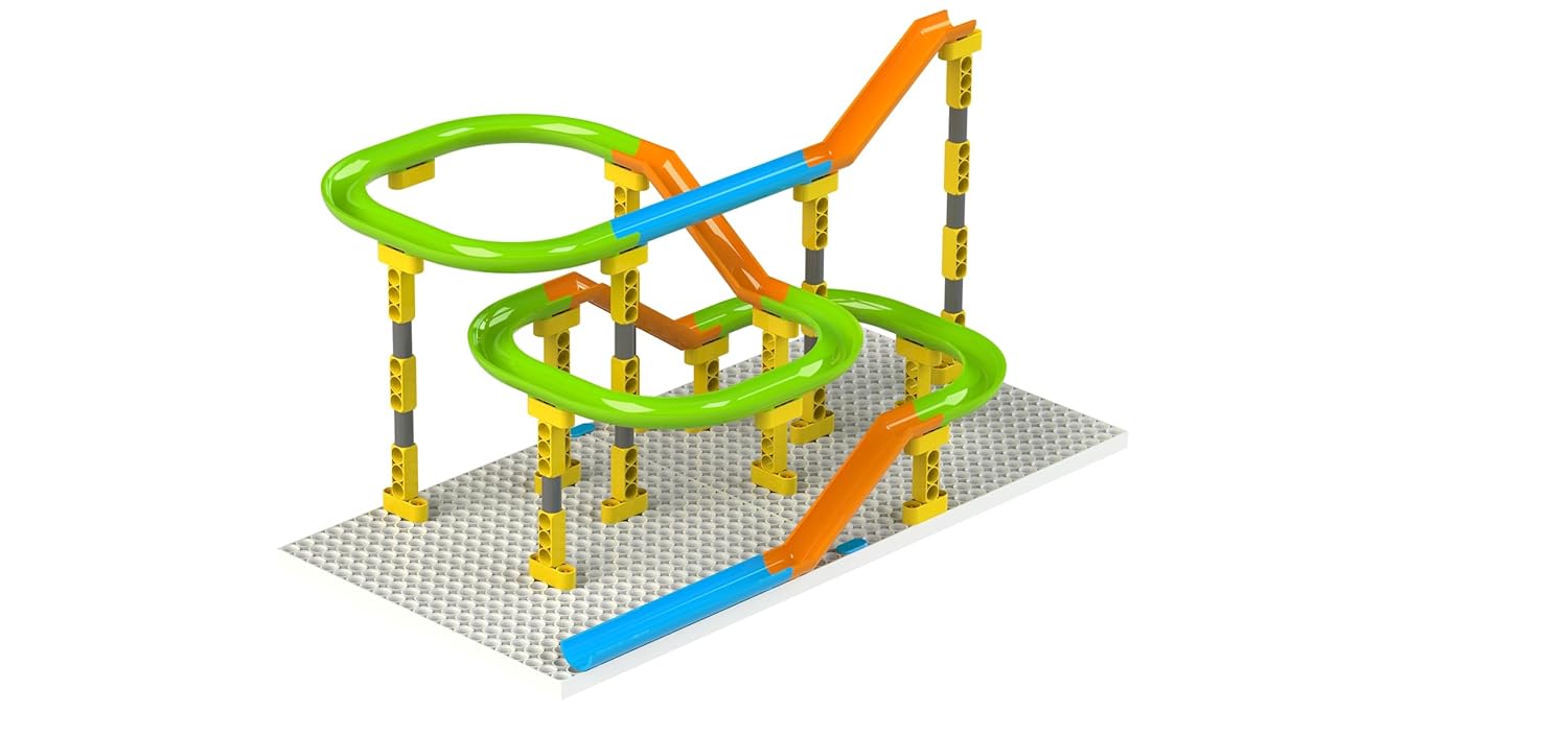 Wooden Marble Run Race Track - 81 Pieces
