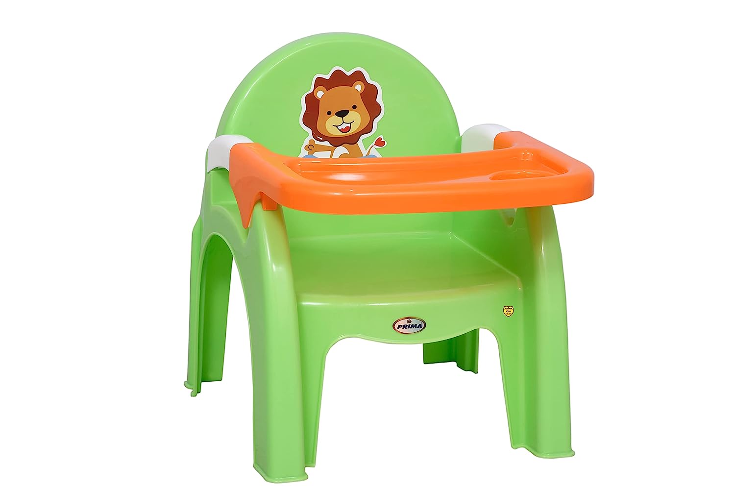 Prima Detachable Baby Desk Plastic Chair 130 | Swings | High Chair | Eating | Feeding | Study | Kids| Green White Orange| Toddlers Booster Seat with Safety Tray for Your Kids - MRGTOYS