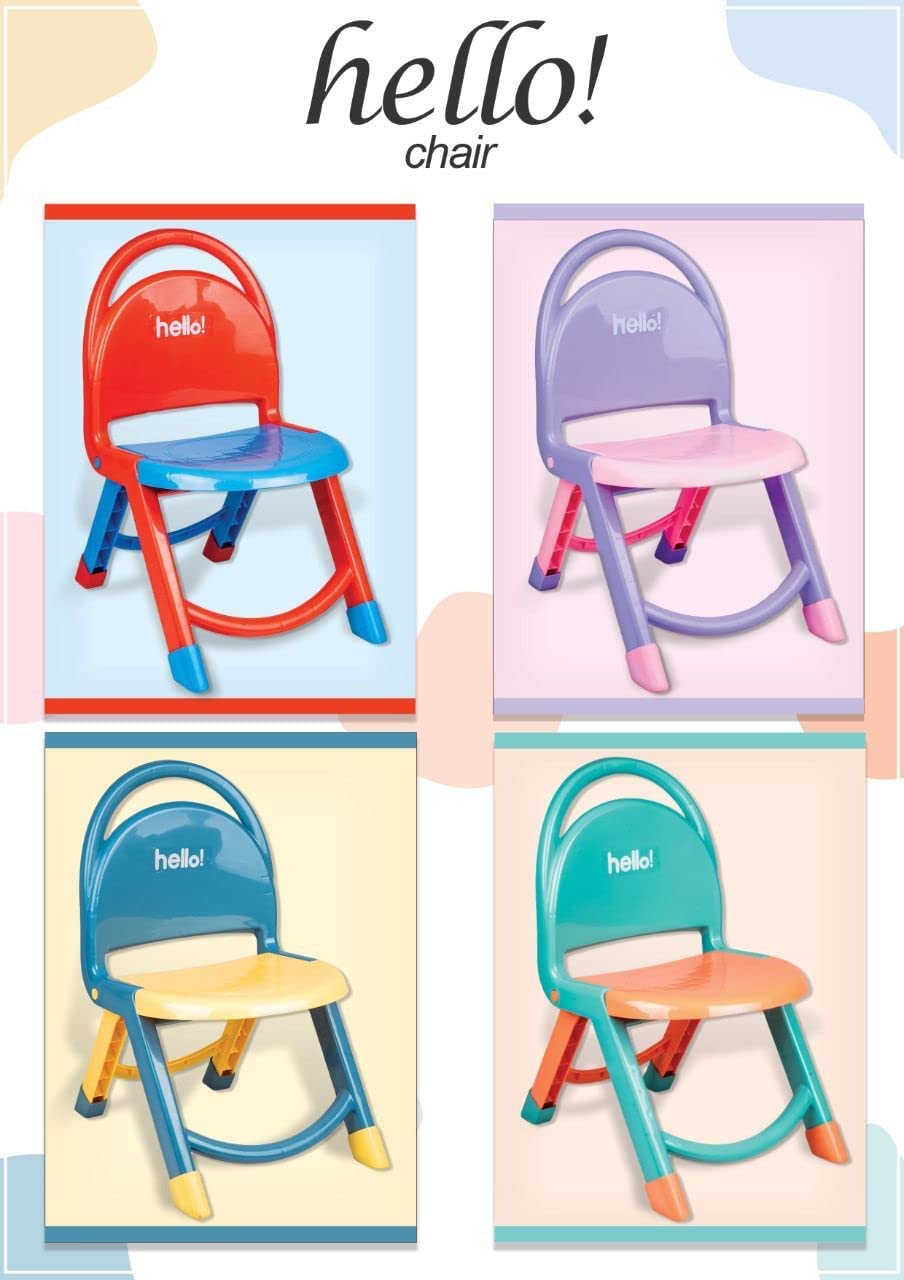 Sturdy Kids Foldable Chair with Back Support Strong and Durable Plastic Chair for Kids(Weight Capacity 80 Kg Can Be Use by Adult Also) - MRGTOYS