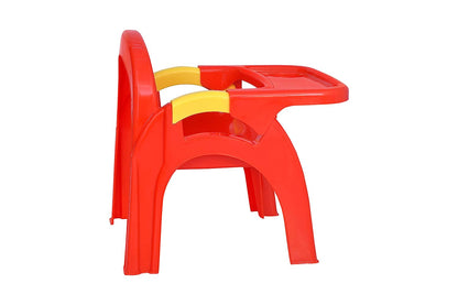 Prima Detachable Baby Desk Plastic Chair 130 | Swings | High Chair | Eating | Feeding | Study | Kids | Toddlers Booster Seat with Safety Tray for 6 Months to 5 Years Age Kids, red/yellow (BABY DESK CHAIR-130) - MRGTOYS