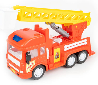 Ratna's My First Wheels Toy Fire Ladder Truck | Friction Powered Big Size Vehicle for Kids