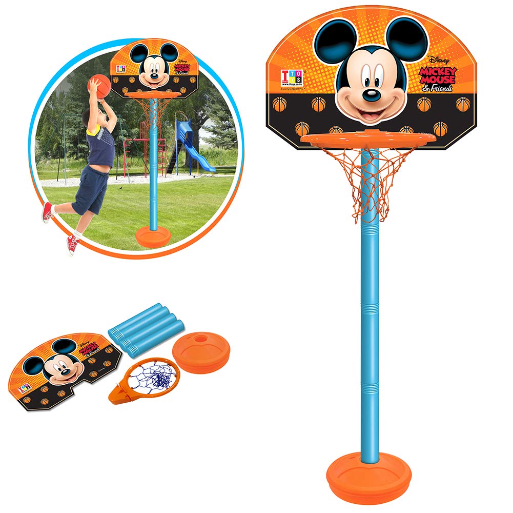 Disney Mickey Height Adjustable Shooting Champ Basketball Set for Kids,Multicolor