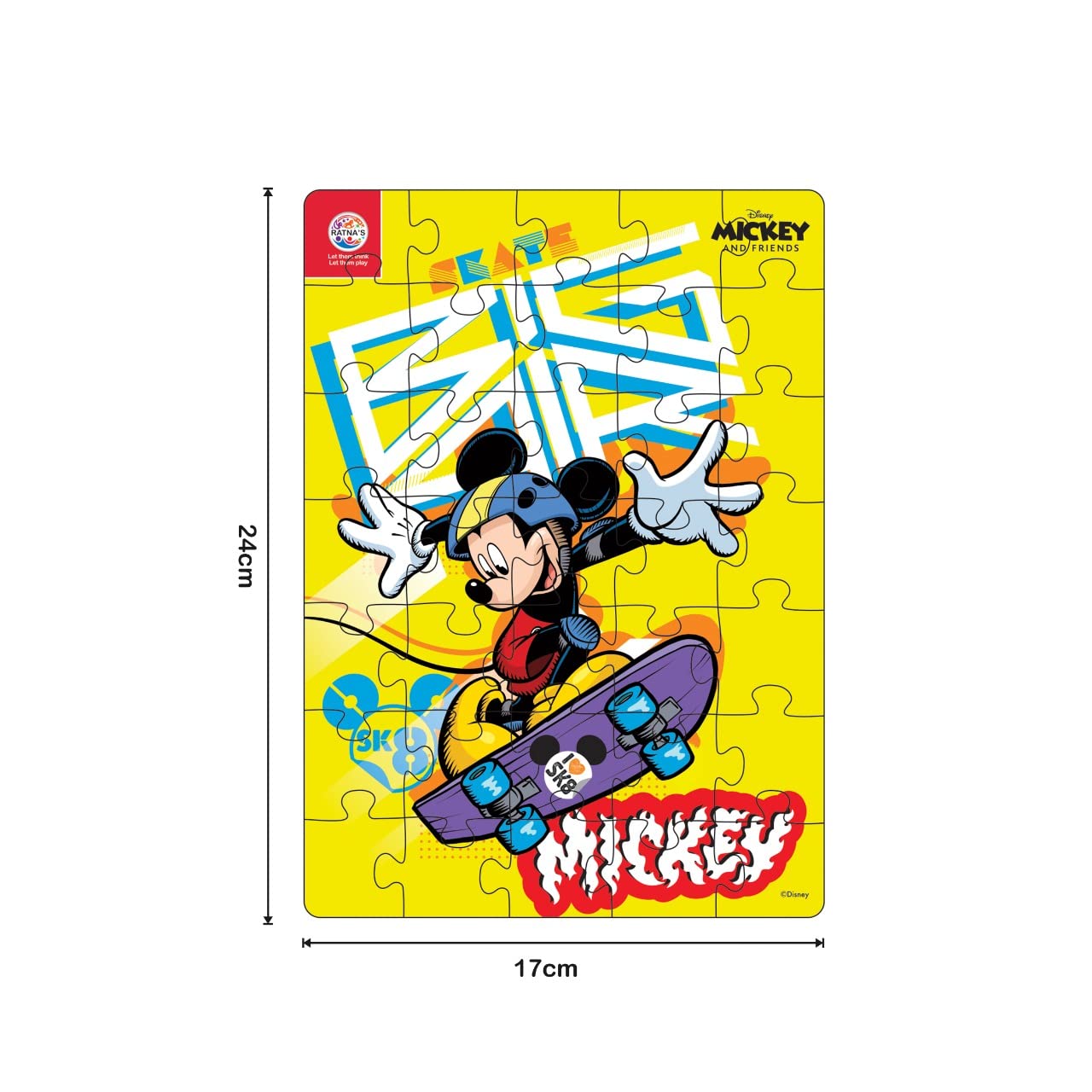 Ratna's 4 in 1 Disney Jigsaw Puzzle 140 Pieces for Kids. 4 Jigsaw Puzzles 35 Pieces Each (Mickey Mouse, Donald Duck, Goofy Vertical) - MRGTOYS