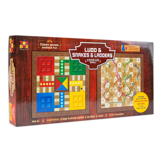 Toysbox Ludo and Snakes & Ladders Premium Small Classic Board Game to Play with Kids and Adults