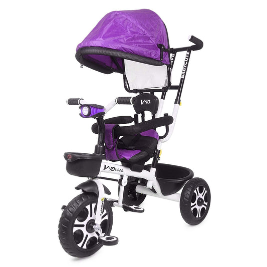 Pro Max Kids|Baby Musical Trike|Tricycle with Light, Foldable Canopy and 360 Degree Seat Rotating Tricycle for Kids|Boys|Girls Age Group 2 to 5 Years (Brown) (Purple)Baby Cute Kids - MRGTOYS