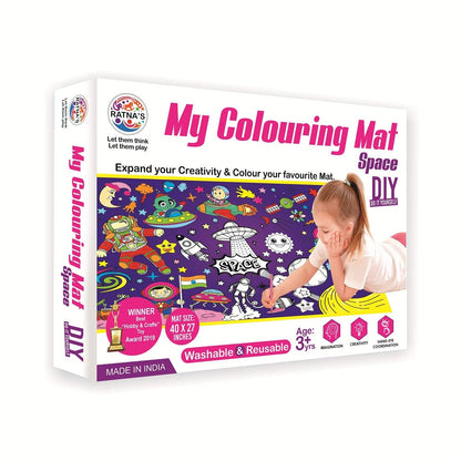 RATNA'S My Colouring MAT for Kids Reusable and Washable. Big MAT for Colouring. MAT Size(40 INCHES X 27 INCHES) (Space Theme)