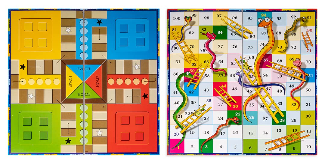 Toysbox Ludo and Snakes & Ladders Medium Classic Board Game to Play with Kids and Adults