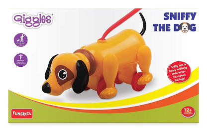 Giggles - Sniffy The Dog , Pull along toy , Head bobs,Tail wags,Encourages Walking , 12 months & above , Infant and Preschool Toys