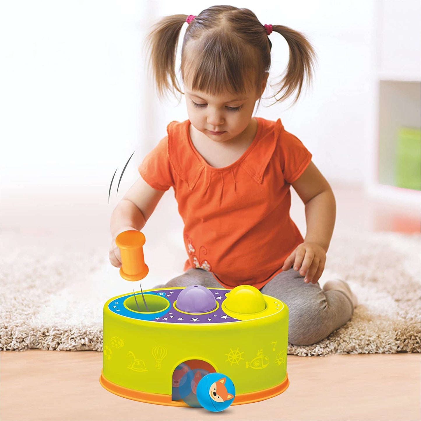 Games and Toys 3 Strikes Hammer Ball Game (A Toddler's Activity Fun Game, Good for Muscle Building,for Age 18-36 Month +) toymate