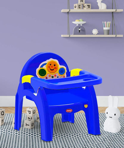 Prima Detachable Baby Desk Plastic Chair 130 | Swings | High Chair | Eating | Feeding | Study | Kids |Blue yellow| Toddlers Booster Seat with Safety Tray for 6 Months to 5 Years Age Kids - MRGTOYS