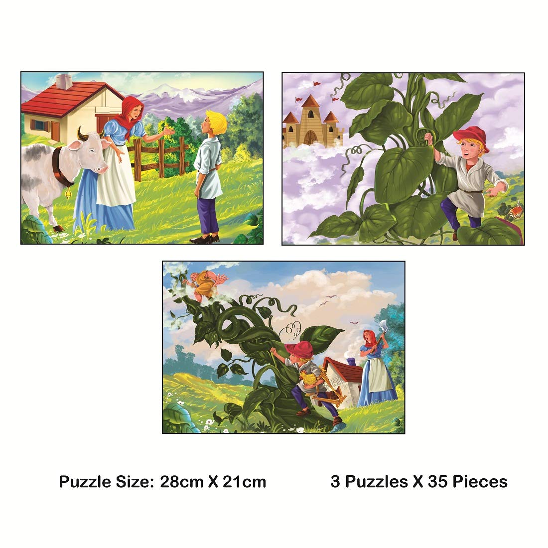 RATNA'S Story Jigsaw Puzzle Jack & The Beanstalk 105 Pieces Puzzle(35 Pieces x 3 Puzzles)