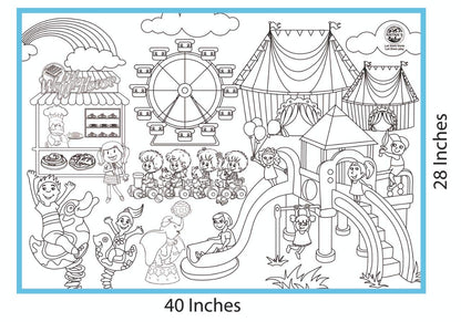 RATNA'S My Colouring MAT for Kids Reusable and Washable. Big MAT for Colouring. MAT Size(40 INCHES X 27 INCHES) (Carnival Theme)