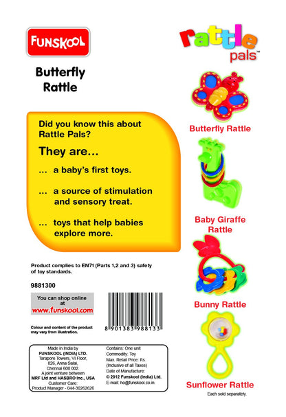 Funskool Butterfly Rattle, Colors May Vary