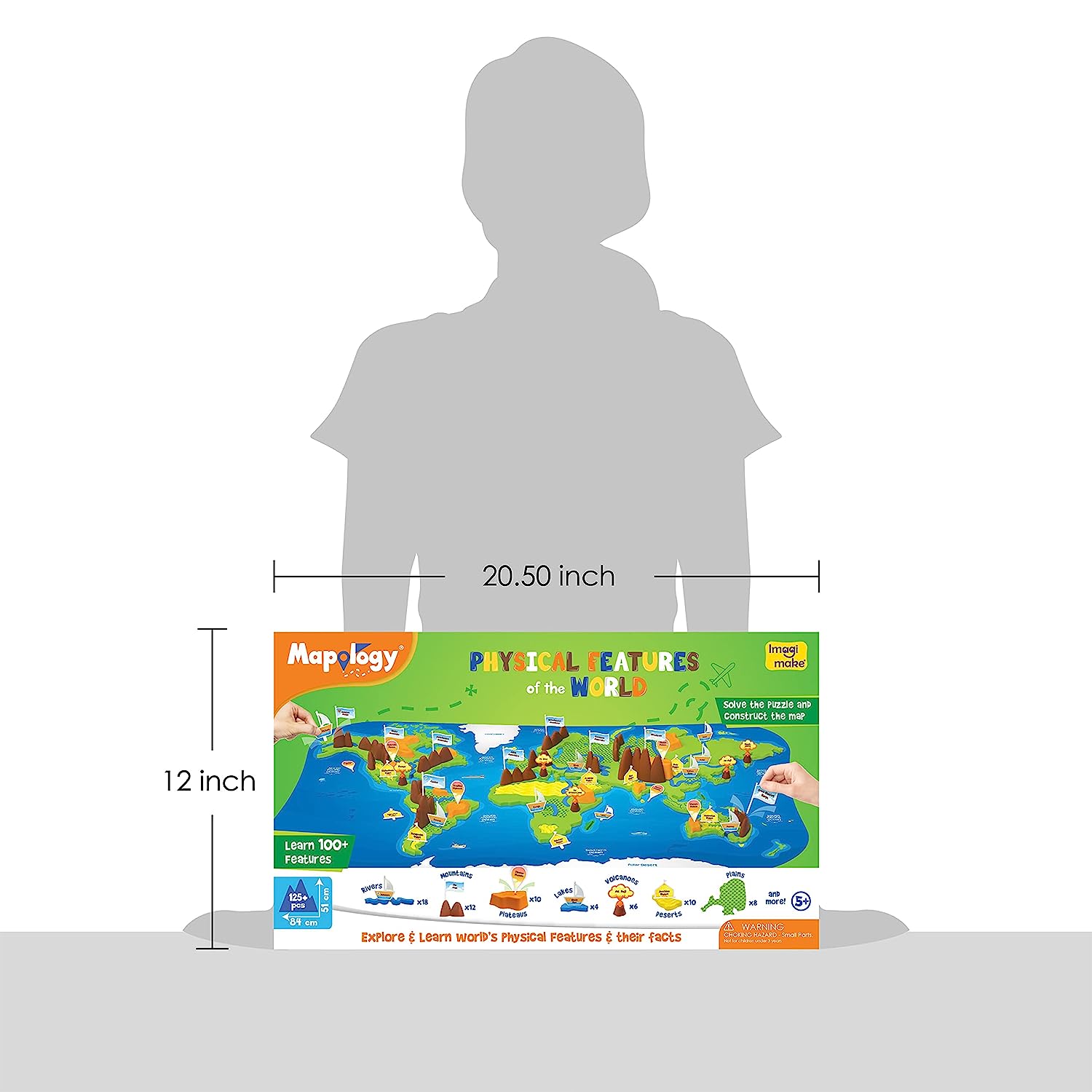 Imagimake Mapology - Physical Features of World - Educational Toy and Learning Aid - Puzzles for Kids for Age 5 Years GAMES