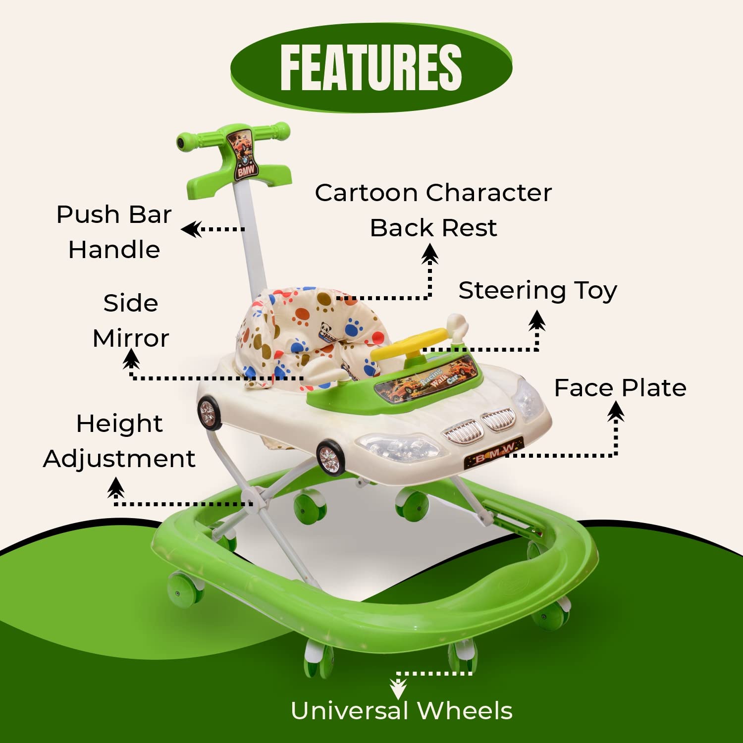 Adjustable baby walker online