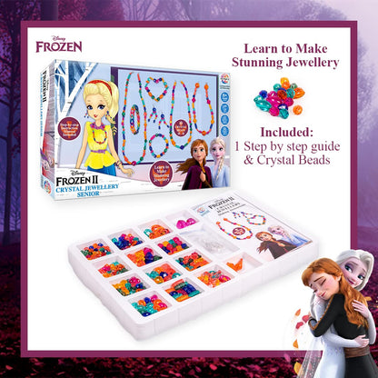 RATNA'S Disney Frozen Crystal Beads Jewellery Senior Art & Craft DIY Jewellery Making Kit for Girls to Make Necklaces, Earnings, Bracelets, etc Using Different Colorful Beads