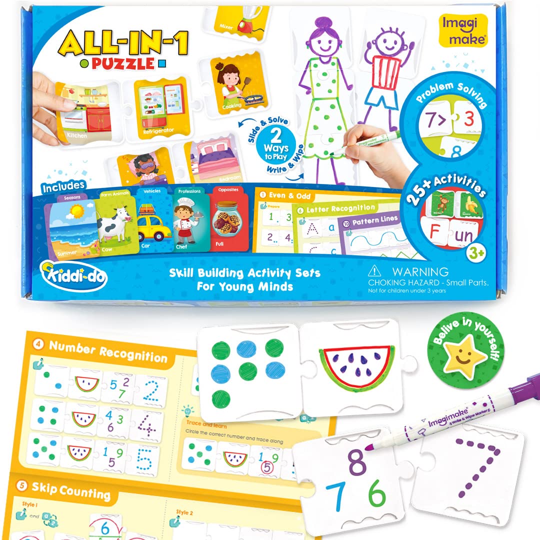 Imagimake - Kiddi-do All-in-1 Puzzle - Learn 25+ Activities Solving Puzzle Learning & Educational Toys for 3 Years & Above Kids