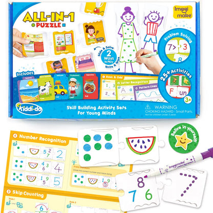 Imagimake - Kiddi-do All-in-1 Puzzle - Learn 25+ Activities Solving Puzzle Learning & Educational Toys for 3 Years & Above Kids