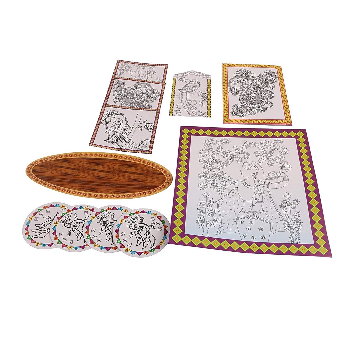 Imagimake Indian Art Forms- Arts and Crafts for Kids Ages 8-12, Learn 5 Indian Art Forms-Madhubani, Warli, Lippan, Mandala & Block Printing Arts