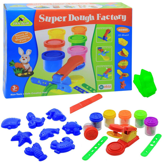 Ekta Ekta Fun-Doh Super Dough Factory Kids Playing Modelling Clay Set