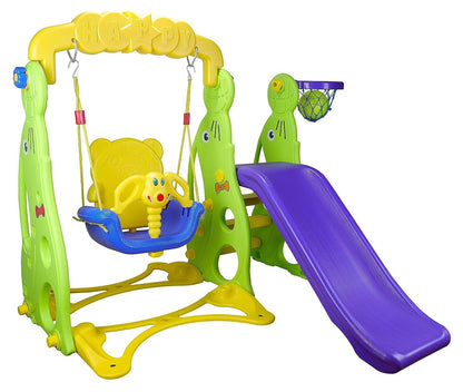 Slide Combo for Kids with 1 Basket Ball - Dolphin Garden Slider Combo - for Boys and Girls - Perfect for Home/Indoor or Outdoor Use - Age Group 06 Month to 5 Years(only ahmedabad delivery)