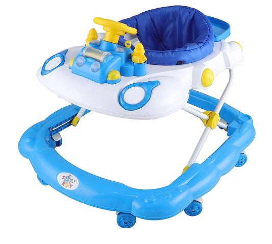 Toyzoy Steering Seat Baby Activity Walker with Musical Tray and Toys for Kids| Boys| Girls Age Group 6Months to1.5 Years, TZ-307 (Blue) - MRGTOYS