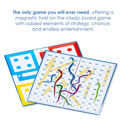 RATNA'S Magnetic Snakes and Ladders with Ludo for Kids and Family Fun