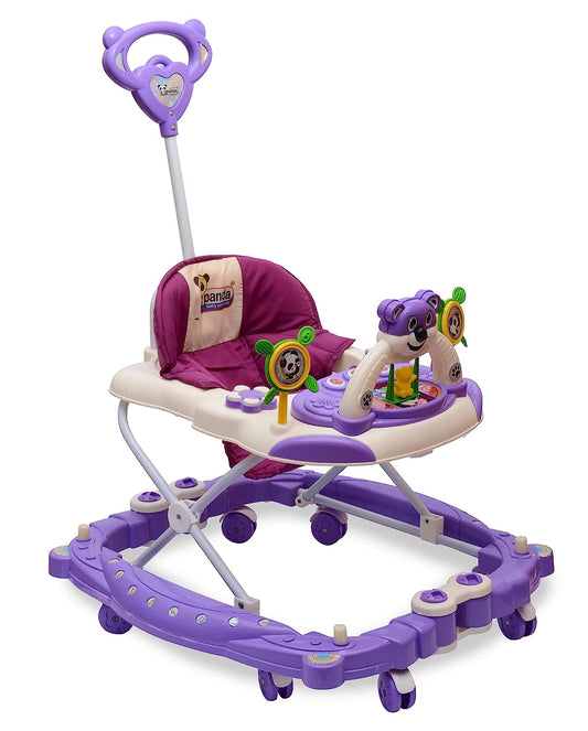 Rocker N Walker Baby Adjustable Height with Height Adjustable 6-18 Months Baby Walker Walker for Kids, Walker with Parental Push Handle | Activity Walker for Baby with Musical Boys Girls (Purple) - MRGTOYS