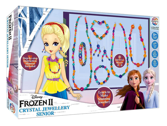 RATNA'S Disney Frozen Crystal Beads Jewellery Senior Art & Craft DIY Jewellery Making Kit for Girls to Make Necklaces, Earnings, Bracelets, etc Using Different Colorful Beads