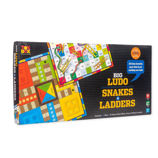 Toysbox Ludo and Snakes & Ladders Big Black Box Classic Board Game to Play with Kids and Adults