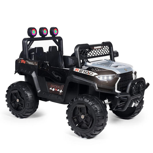 Jeep (4 Wheel Drive), Battery-Operated,Remote Control Ride-On with Foot Accelerator,Seat Belt,MP3/USB Port,Spring Suspension,Openable Doors,Electric Vehicle for Kids - MRGTOYS