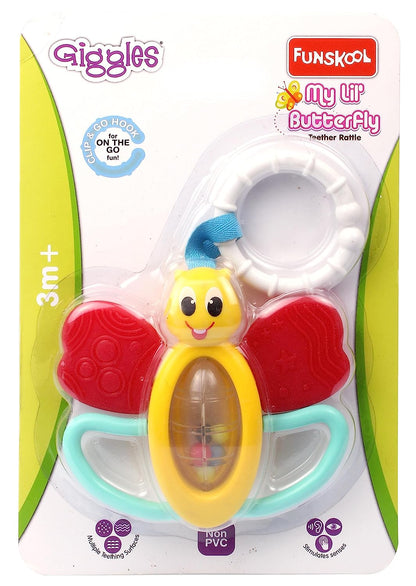 Funskool Giggles My Lil Butterfly Teether Rattle 2015, Multi Color